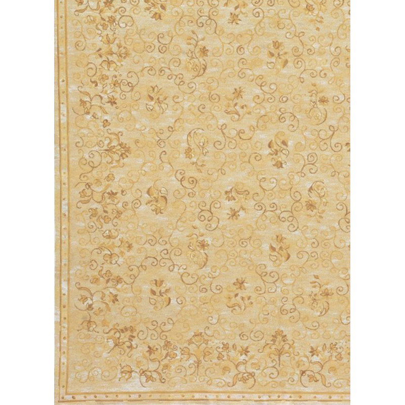 Savonile Ravenna Azm Wool Floral Area Rug in Beige, Rectangle 9' x 12'1"