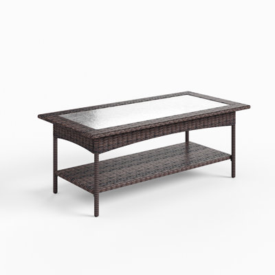 Aibek Rectangular 23.6'' L x 47.2'' W Outdoor Coffee Table -  Red Barrel StudioÂ®, 8BFA8E008BCF4F92AB39E8F860B7C182