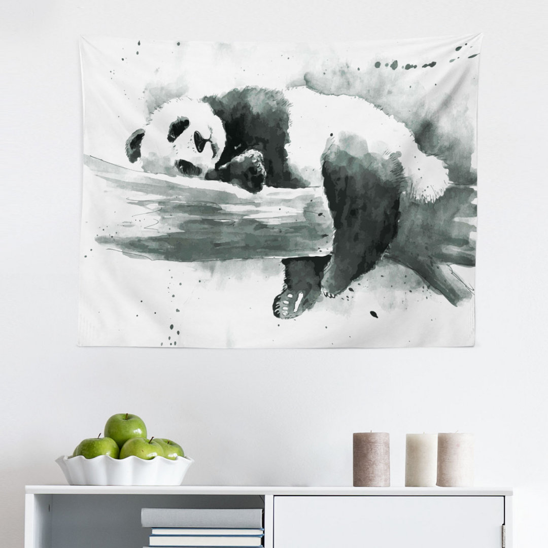 Tapisserie Panda auf einem Baumzweig liegend