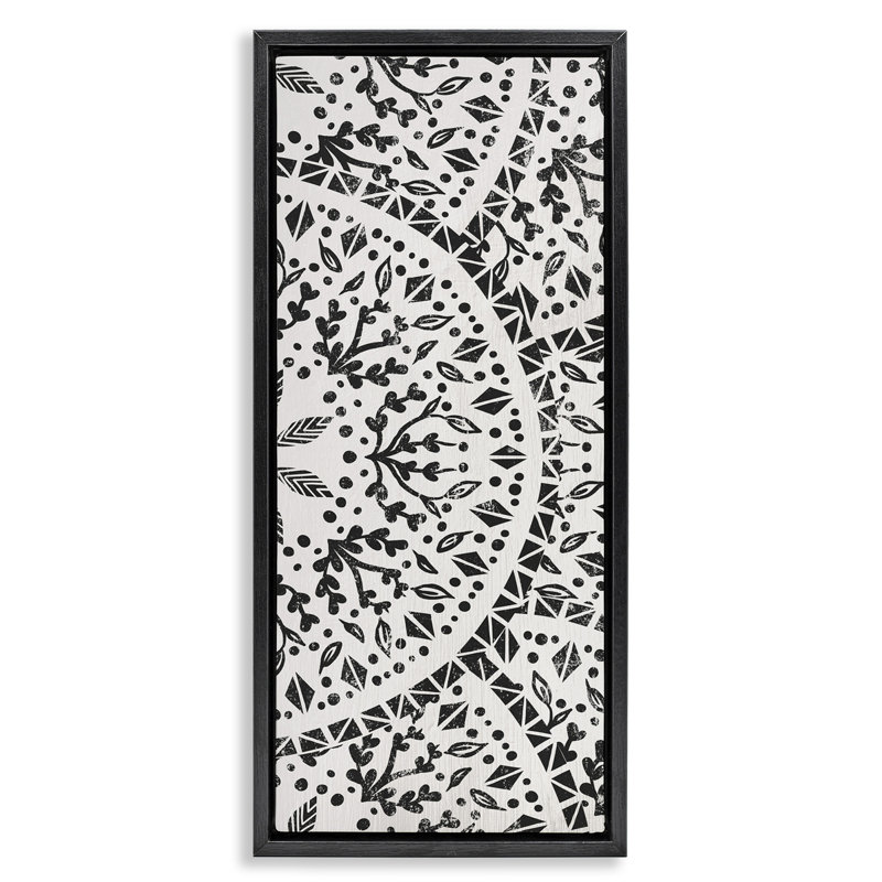 «Boho Fractal Pattern Study», art mural encadré par Daphne Polselli, Cadre flottant noir de jais, H 25 po x l 11 po