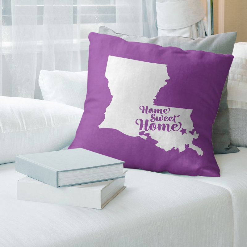 Coussin décoratif home, Nouvelle-Orléans, 14 po x 14 po, Violet