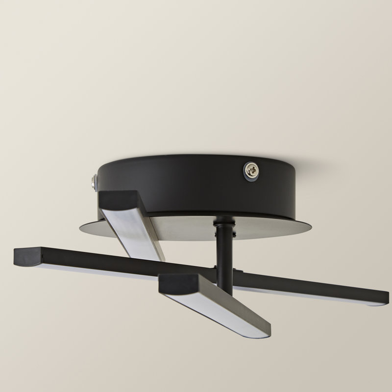Caraline Matte Black 3 - Bulb 9.5cm H No Power Source Required / Manual Integrated LED Outdoor Sconce