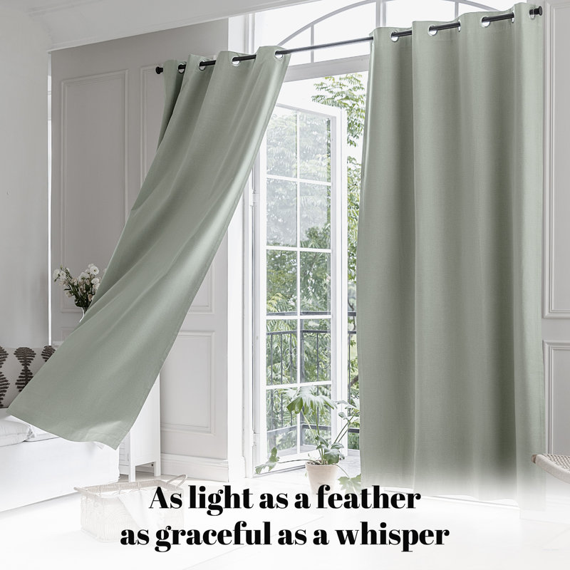  Blackout Magnetic Curtains(Set of 2), 52" W x 63" L, Oatmeal
