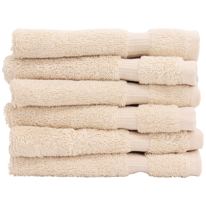Ensemble de 6 serviettes en coton Wellston, Beige