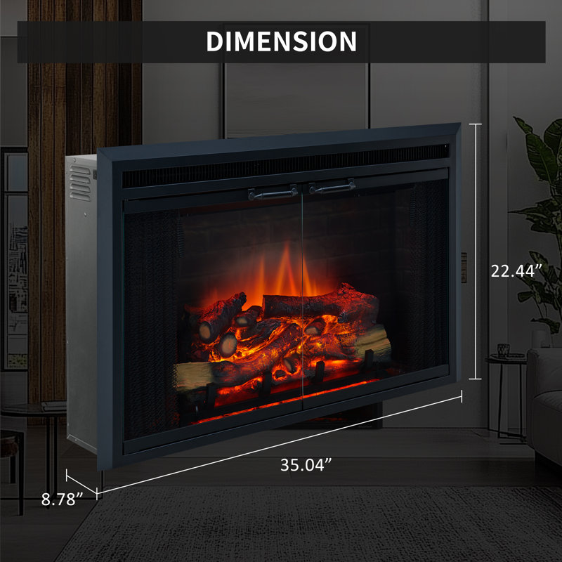 Foyer électrique encastrable Puraflame Breena, 22.44" H x 8.78" W x 8.78" D