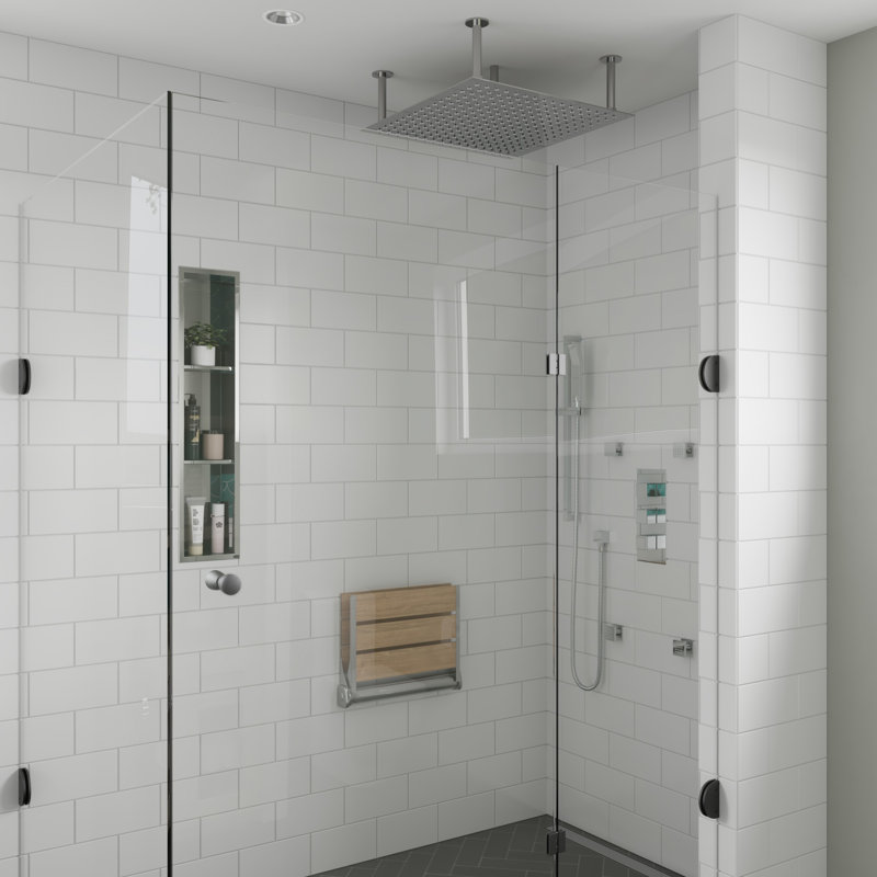Niche de douche verticale en acier inoxydable, Acier inoxydable poli
