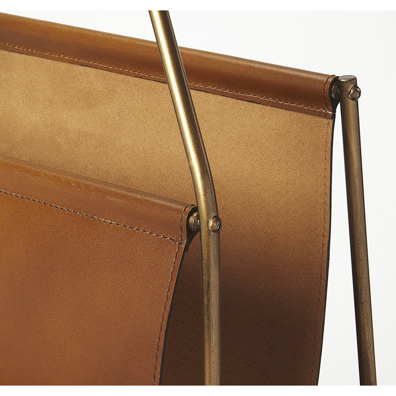 Rupert Leather Magazine Basket