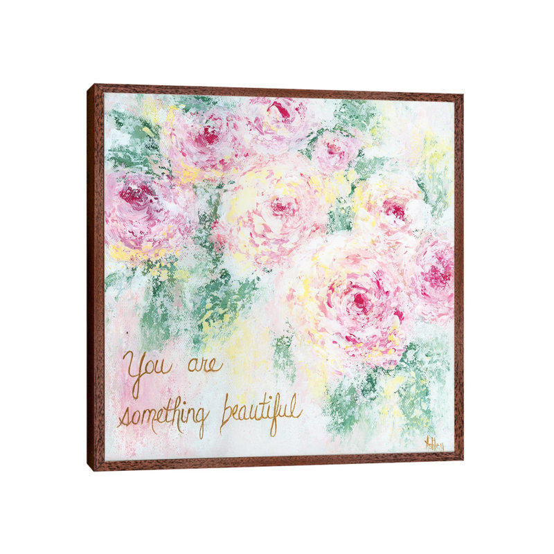 Something Beautiful by Ashley Bradley - Print on Canvas, 93.98 cm H x 93.98 cm W, Classic Brown Wood Framed