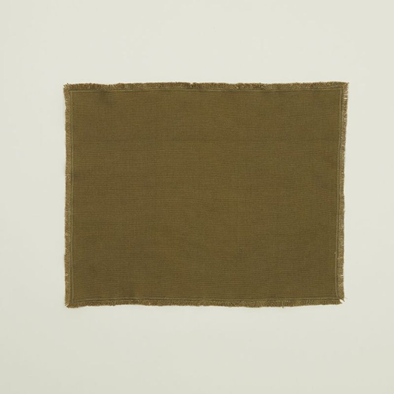 Essential Cotton Placemat - Set Of 4, Olive