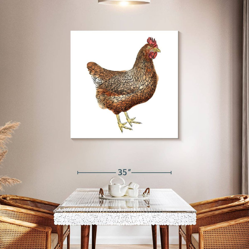 Crowle Brown Chicken, 39" H x 39" W