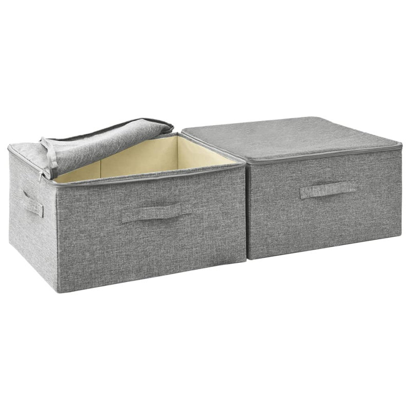 Boîte de rangement en polyester vidaXL, Gris clair