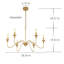 Lustre classique à 6 lumières de style bougie Baretta-111069089