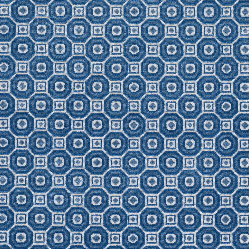 Trianon Cut Velvet Fabric, Blue