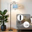 Lampe sur pied à arc avec abat-jour réglable Patins à glace Lampe sur pied 3 températures de couleur à haut gradateur avec interrupteur au pied pour la chambre à coucher
