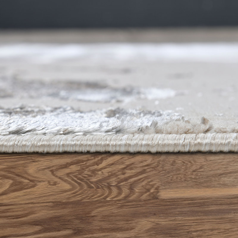 Galaxy Series Abrstract Black/Gray/Ivory/Beige Area Rug, Rectangle 7'9" x 10'2", Beige