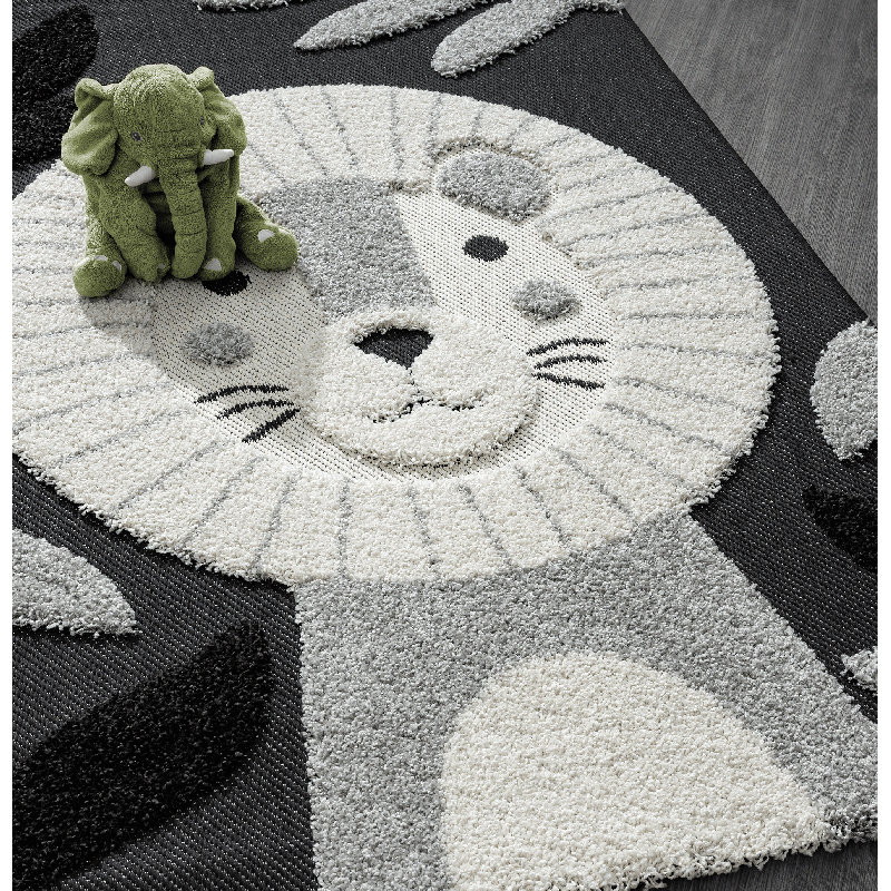 Power Loom White/Black Rug, Rectangle 160 x 230cm