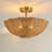 3 - Light  Rattan Bowl Semi Flush Mount Ceiling Light