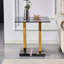 Table de chevet moderne en verre trempé avec base en marbre