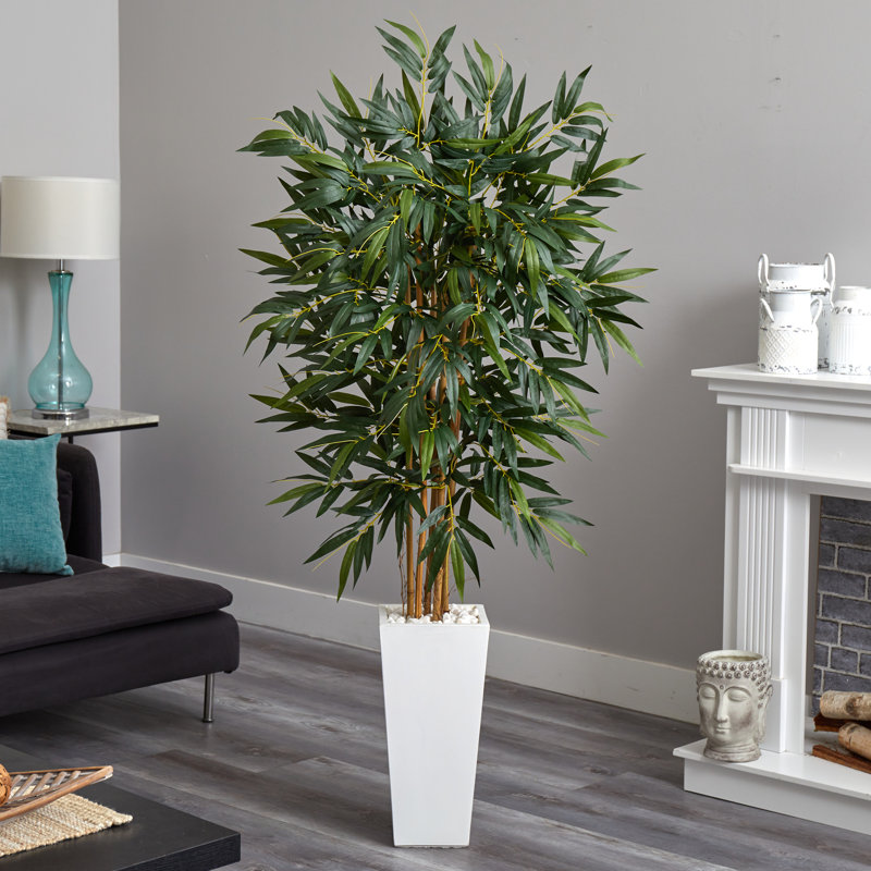 72'' Faux Bamboo Plant in Ceramic Planter