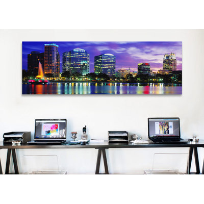 " Panoramic View Of An Urban Skyline At Night, Orlando, Florida, USA " by Panoramic Images