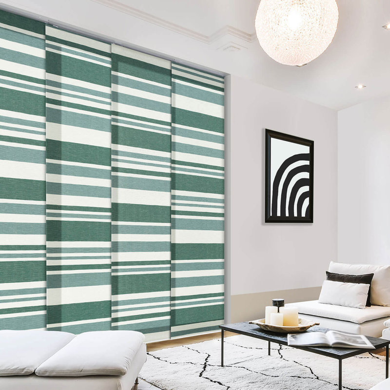 Store Vertical semi-transparent Sharmaine, Vert/blanc