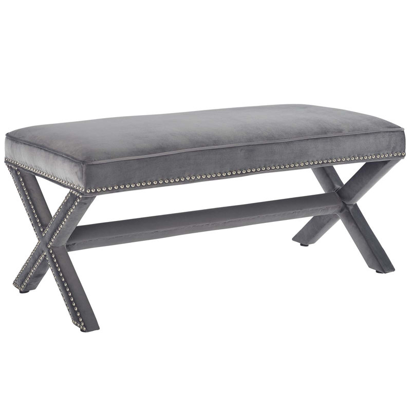 Banc rembourré Rivet, Gris