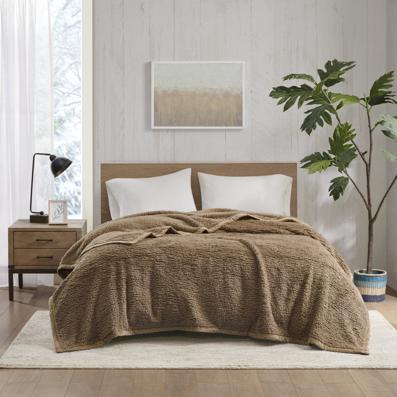 Burlington Berber Cozy Soft Blanket, Full/Queen, Brown