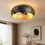 Ventilateur de plafond à cage noir et doré, avec trousse d'installation et télécommande, moteur à courant continu réversible à six vitesses avec minuterie, adapté pour le salon, la salle à manger et la chambre à coucher, ampoule non incluse.