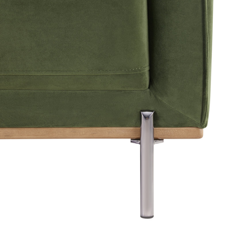  Jay Upholstered Square Arm Accent Chair with Metal Legs