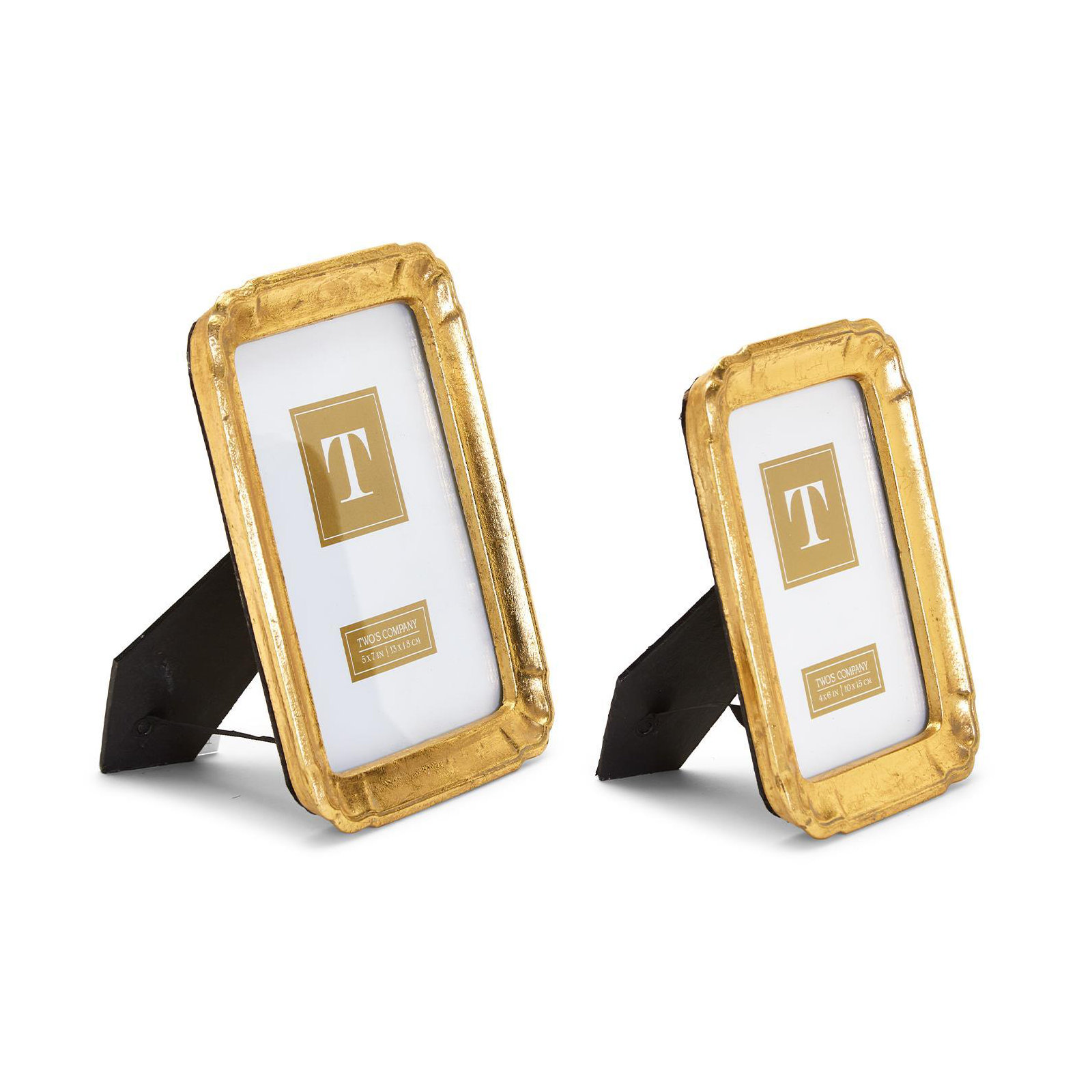 Set Of 2 Gold Leaf Photo Frame