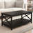 Black Color Coffee Table End Table, Painted E1 , Stable & Solid, Quick Install - Black, Shelving Strong Stable, Easy To Assemble