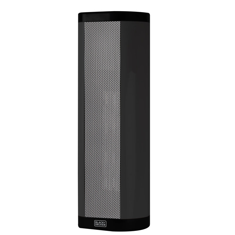 Black Ceramic Electric Tower Heater with Adjustable Thermostat