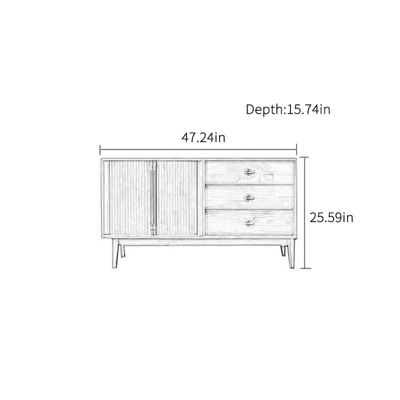 Rothbury, H 25,59 po x L 47,24 po x l 15,74 po, Bois naturel