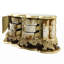 Commode large à 6 tiroirs et 2 portes Mara, or, bois brun Mara