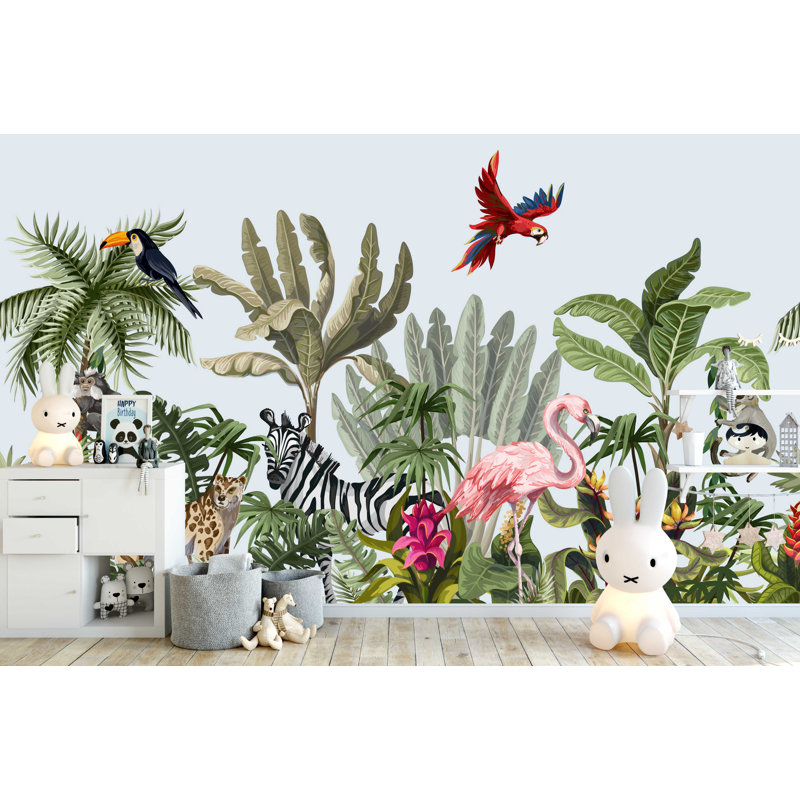 Papier peint amovible Jungle tropicale, L 75 po x l 112 po