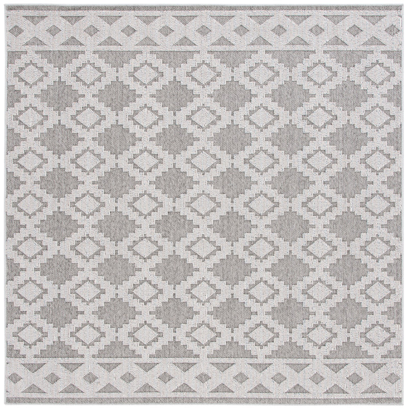 Tapis d'intérieur / extérieur à motif géométrique Global Performance, Carré 6 pi 7 po