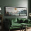 «Western Wood Effect Landscape Tranquil Wood Effect Mountain Sunset», reproduction sur toile-111176806-98041960