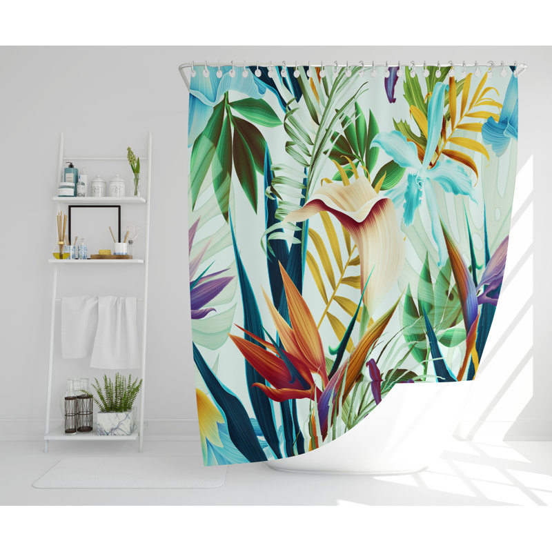 Aquilina Polyester Shower Curtain Set, 177cm H x 177cm W