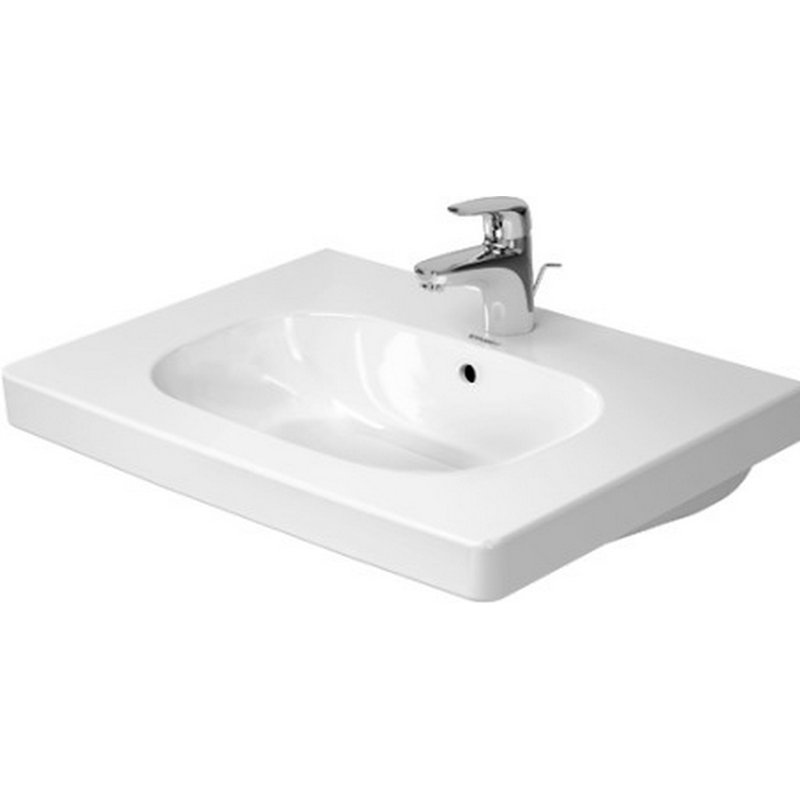 Modern White Ceramic Wall-Mount Rectangular Vessel Sink