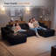 Canapé modulaire de 125 po en forme de U, noir-131507296