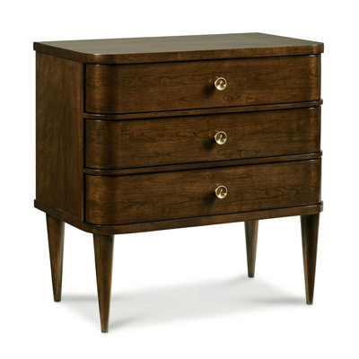 3 - Drawer Solid Wood Nightstand in Brown