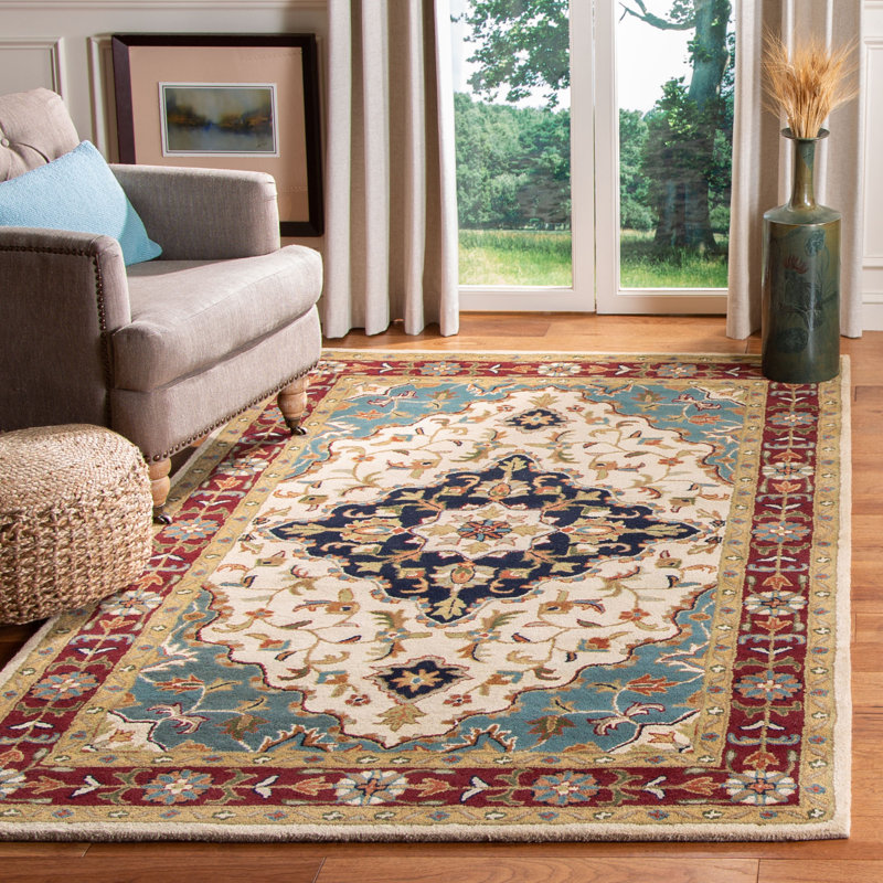Balthrop Hand Tufted Wool Oriental Rug, Rectangle 9'6" x 13'6"