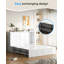 Grand lit escamotable avec station de charge et 2 tiroirs, blanc-813668204