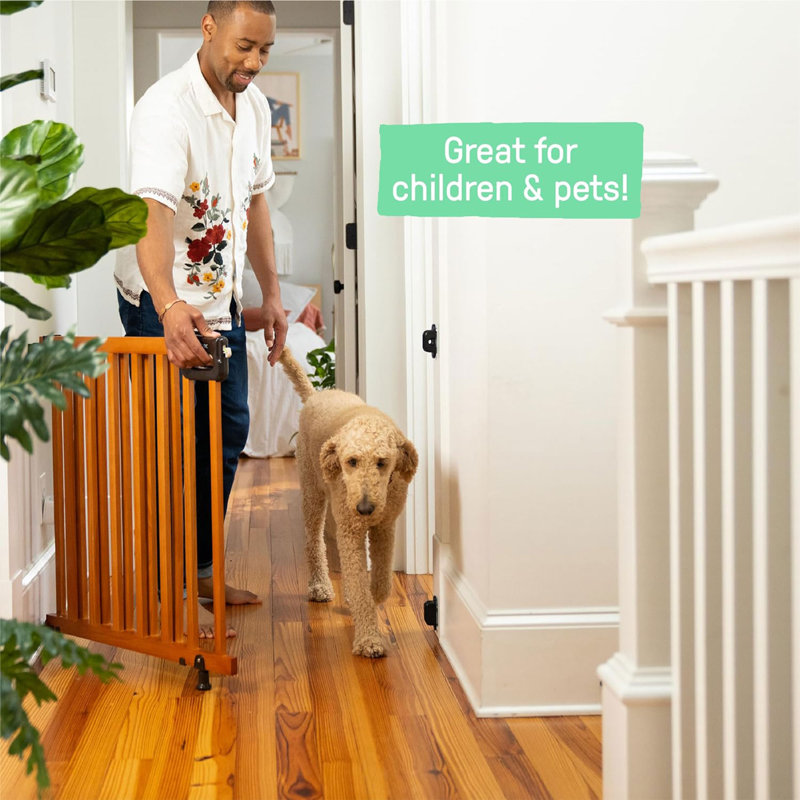 Evalinda Metal Adjustable Pressure Mounted Pet Gate With Door