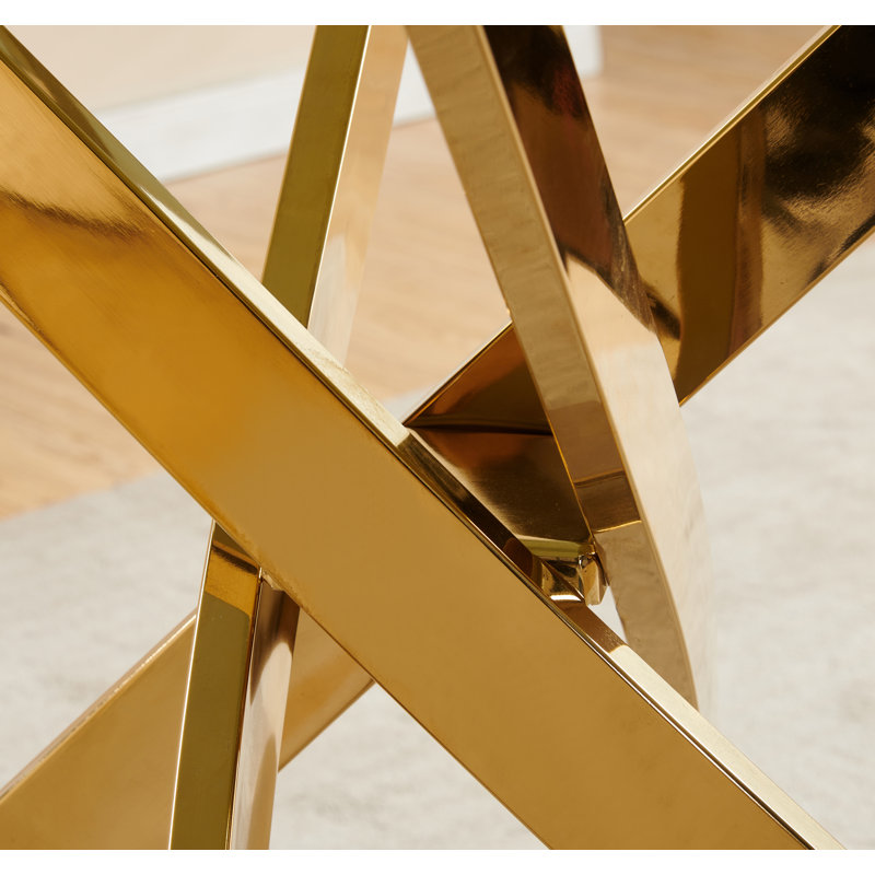 Glass Top Metal Base Dining Table