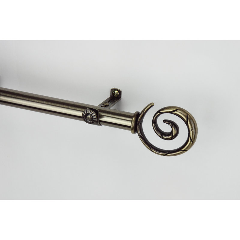 Tringle à rideaux simple Mcewen, l 66 à 120 po, Laiton antique