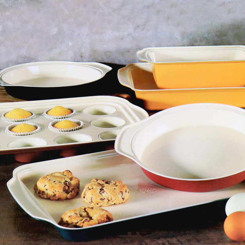 Spice By Tia Mowry Savory Saffron 6 Piece Ceramic Nonstick Bakeware Set In Multi