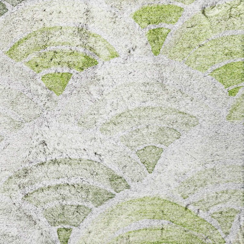 Tapis à poils longs de qualité supérieure lavable à la machine ADS184, Vert, 2 pi 6 po x 3 pi 10 po