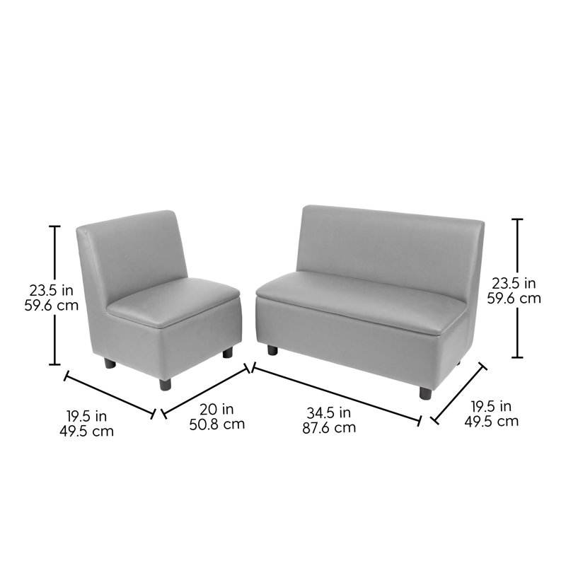 Ensemble de 2 chaises et canapé modulaires Kid Comfort - gris, Gris
