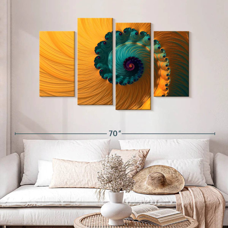 Avery Floral Spiral Abstract, 32" H x 52" W